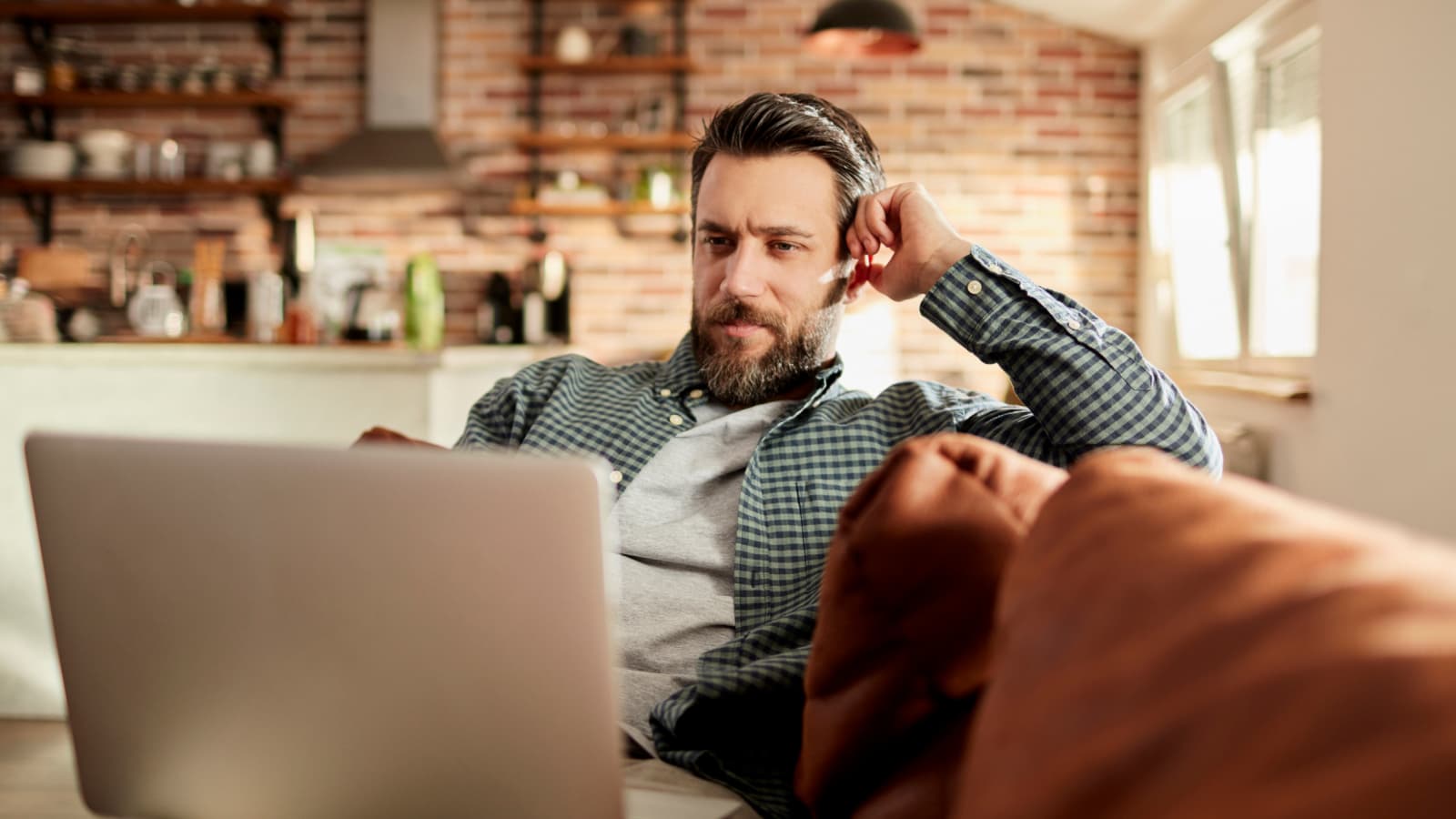 Man working on laptop